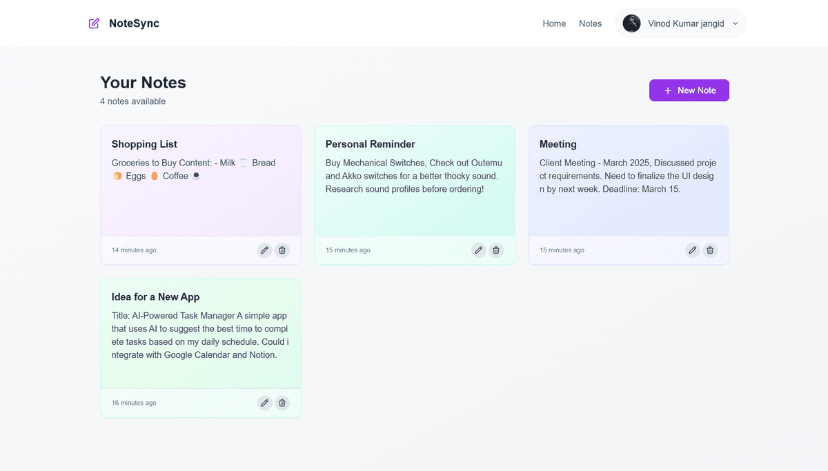 NoteSync App Preview